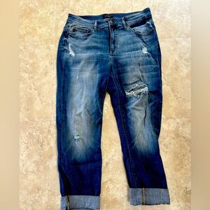 Judy Blue boyfriend cuffed distressed jeans size 14W